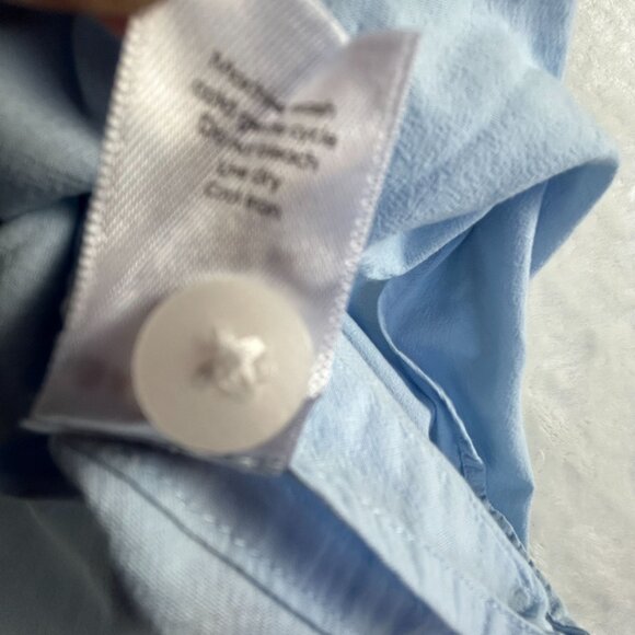 Athleta Womens Long-Sleeve Button-Up Shirt XSP Light Blue w/ Back Stripe Detail - Picture 5 of 8